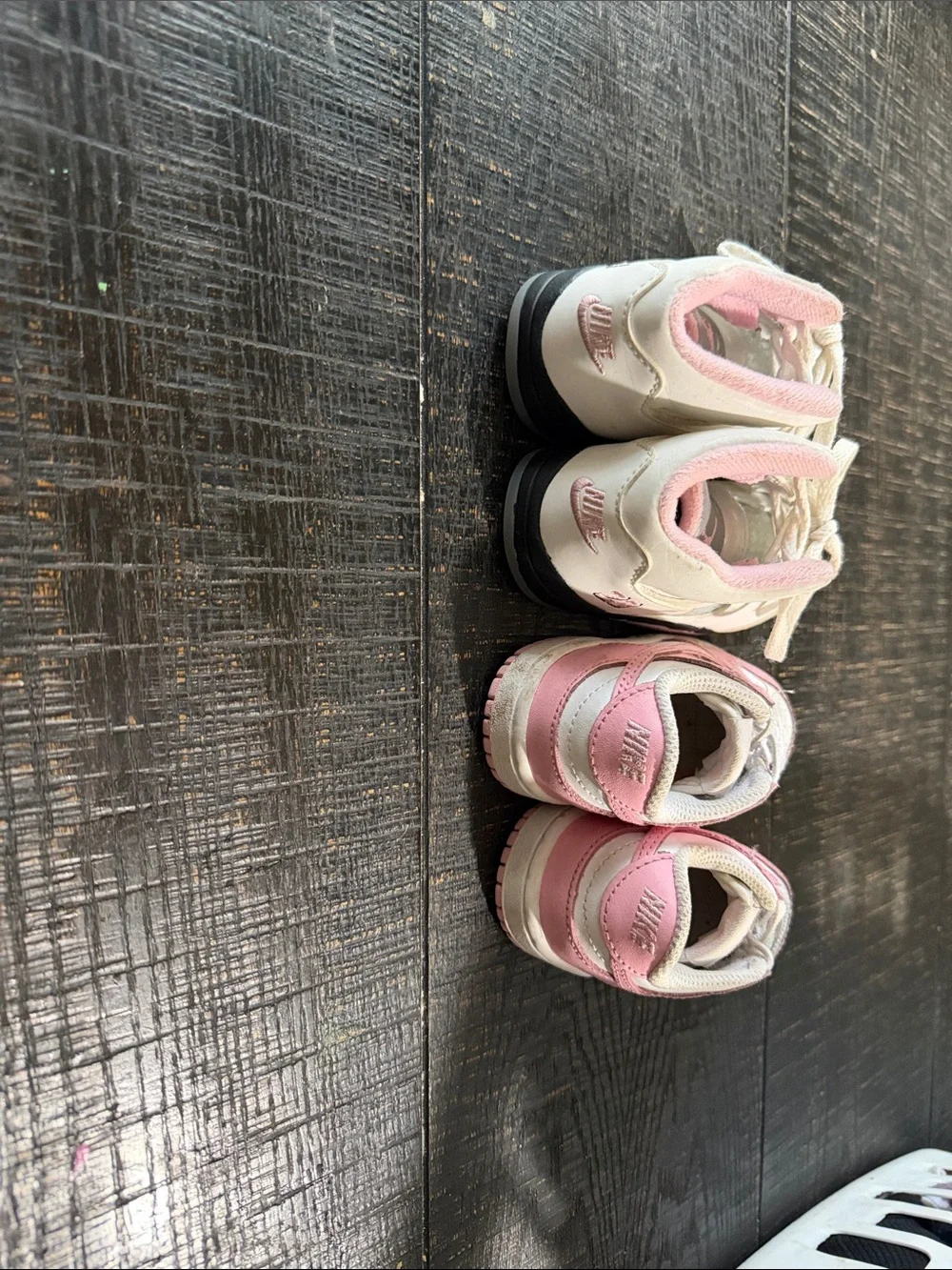 Jordan Kids White & Pink Sneakers